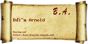 Böm Arnold névjegykártya